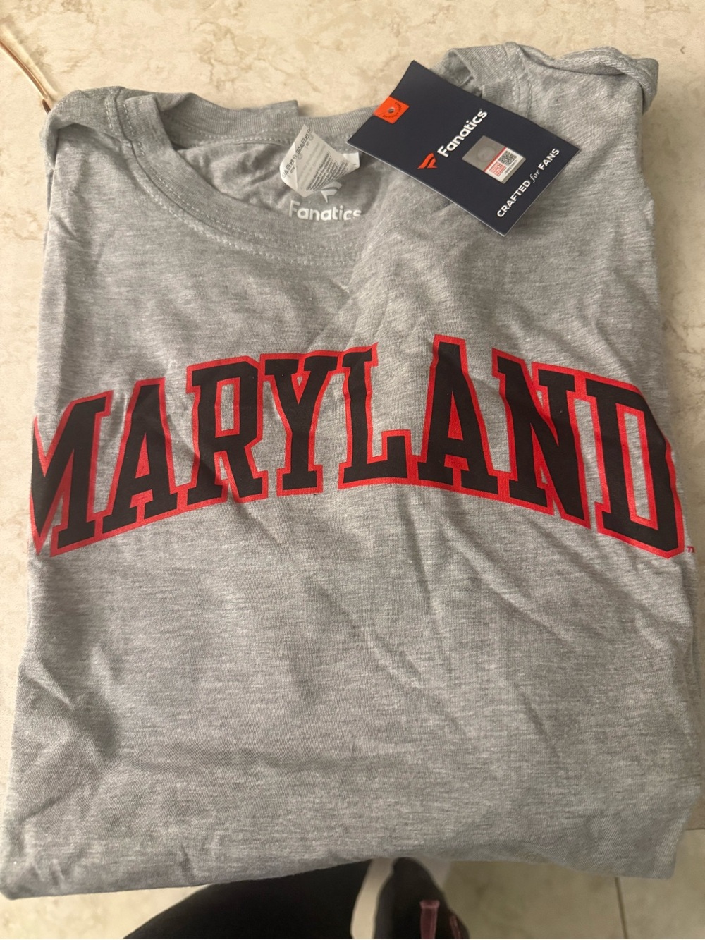 NWT Fanatics Men's Maryland Gray Graphic Short Sleeve T-Shirt